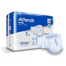 Attends Attends Healthcare DDP30-Attends DermaDry Plus Incontinence Brief, Large, Briefs & Diapers (