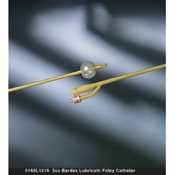 Bard 0165L14 Bardex Lubricath Foley Catheter, 14 Fr, Short, Standard Tip (CS/12)