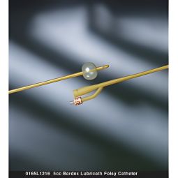 Bard 0165L16 Bardex Lubricath Foley Catheter, 16 Fr, Short, Standard Tip (CS/12)