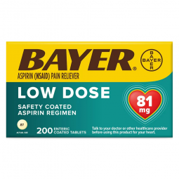 Bayer 00280210020-Bayer Low Dose Safety Coated Aspirin 81 mg Tablets, Pain Relief (BT)