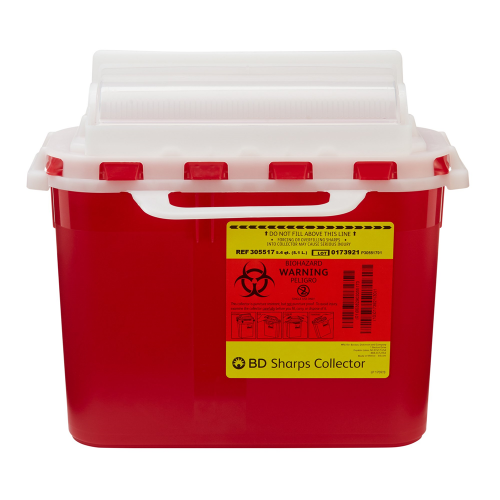 BD BD 305517-BD Sharps Container, 5.4 Quart, 12 x 12 x 4-4/5