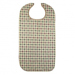 Beck's Classic PTW1834QLTSNP Quilted Adult Bib, Autumn Beige Plaid, 18 x 34 in., Bibs (DZ)