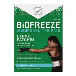 Biofreeze Boxout RKT3210136-Biofreeze Menthol Pain Relief Patches, Large, Pain Relief (BX)