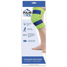 Polar Ice Brownmed 30103-Polar Ice Cold Pack with Wrap for Knee, Standard Size, Cold