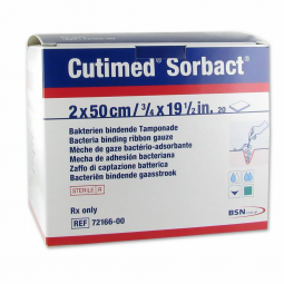 Cutimed Sorbact BSN Medical 7216606-Cutimed Sorbact Antimicrobial Mesh Dressing, 4/5 x 19-7/10 in (E