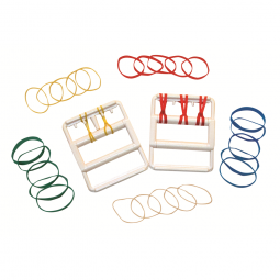 CanDo 10-1800 Rubber-Band Hand Exerciser, 25 Bands 2X-Lgt. to HVY