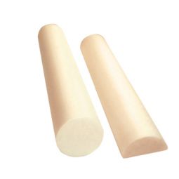 CanDo Antimicrobial PE Foam Roller, Beige, 6" Dia. - Round and Half Round