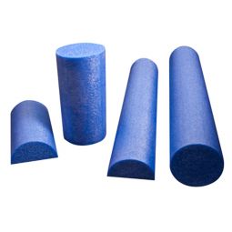 CanDo PE Foam Roller, Blue, 6" Dia. - Round and Half Round