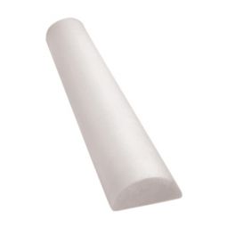 CanDo Full-Skin Extruded PE Foam Roller, White, 6' Dia., Half Round