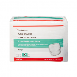 Sure Care Ultra Cardinal 1445-Sure Care Ultra Extra Heavy Absorbent Underwear, Large (CS/72)
