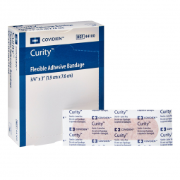 Curity Cardinal 44100-Curity Tan Adhesive Strip,  x 3 Inch, Adhesive Bandages (CS) - Curity Tan Adh