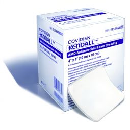 Kendall AMD Cardinal 55544AMD-Kendall AMD Antimicrobial Foam Dressing, 4 x 4 Inch, Impregnated Dress