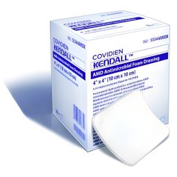 Kendall AMD Cardinal 55544AMD-Kendall AMD Antimicrobial Foam Dressing, 4 x 4 in, Impregnated Dressin