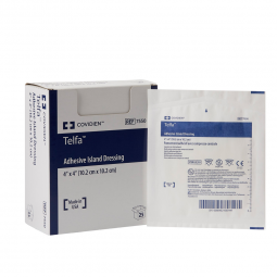 Telfa Cardinal 7550-Telfa White Adhesive Dressing, 4 x 4 Inch, Island Dressings (CS)