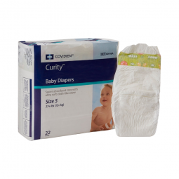Curity Cardinal 80048A-Curity Unisex Baby Diapers, Heavy Absorbency, Disposable, Size 5, 27+ lb, Bab
