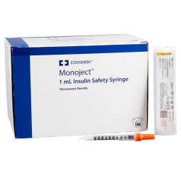 Monoject Cardinal 8881511110-Monoject Insulin Syringe with Needle, 29 Gauge, -1/2 in Needle Length, 