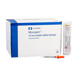 Monoject Cardinal 8881511136-Monoject Insulin Syringe with Needle, 29 Gauge, -1/2 in Needle Length, 