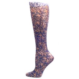 Celeste Stein Womens Compression Sock-Navy Damask