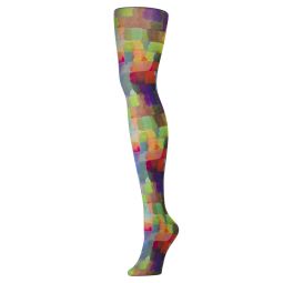 Celeste Stein Womens Tights-Watercolor Tiles