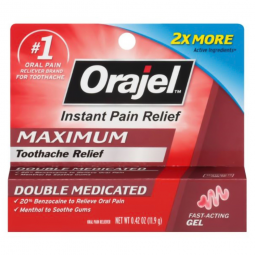 Orajel 2X Church & Dwight 31031043028-Orajel 2X Toothache & Gum Medicated Gel, Pain Relief