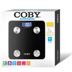Coby CBS-G626 Wireless Glass Total Body Fat & Weight Bath Scale-400 lbs Capacity-Sleek Black