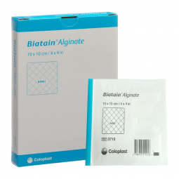 Biatain Coloplast 3710-Biatain Calcium Alginate Dressing, 4 x 4 Inch, Alginates (BX)