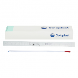 Self-Cath Coloplast 818-Urethral Catheter Self-Cath Coude Olive Tip Uncoated PVC 18 Fr. 16 Inch, Int
