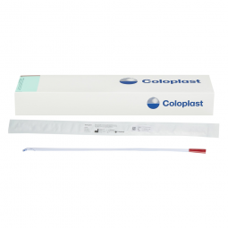 Self-Cath Coloplast 818-Urethral Catheter Self-Cath Coude Olive Tip Uncoated PVC 18 Fr 16 in, Interm