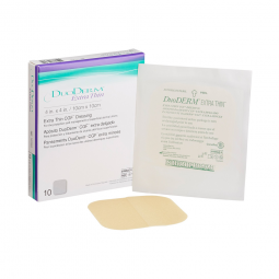 DuoDERM Extra Thin ConvaTec 187955-DuoDerm Extra Thin Hydrocolloid Dressing, 4 x 4 in, Hydrocolloids