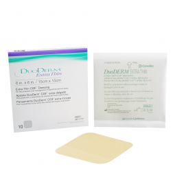 DuoDERM Extra Thin ConvaTec 187957-DuoDerm Extra Thin Hydrocolloid Dressing, 6 x 6 in, Hydrocolloids