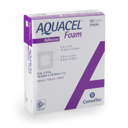 Aquacel ConvaTec 420619-Aquacel Silicone Adhesive with Border Silicone Foam Dressing, 5 x 5 Inch, Fo