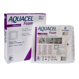 Aquacel ConvaTec 420621-Aquacel Silicone Adhesive with Border Silicone Foam Dressing, 7 x 7 Inch, Fo
