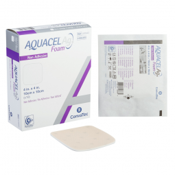 Aquacel Ag ConvaTec 420642-Aquacel Ag Nonadhesive Silver Foam Dressing, 4 x 4 Inch, Silver Dressings