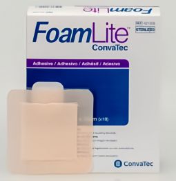 FoamLite ConvaTec 421559-FoamLite Thin Foam Dressing, 4 x 4 Inch, Foams