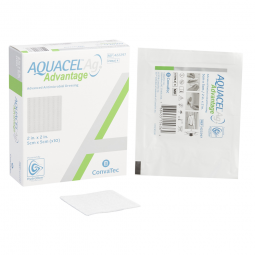 Aquacel Ag Advantage ConvaTec 422297-Aquacel Ag Advantage Silver Dressing, 2 x 2 in, Silver Dressing