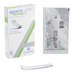 Aquacel Ag Advantage ConvaTec 422300-Aquacel Ag Advantage Silver Dressing, 3/4 x 18 Inch, Silver Dre