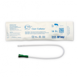 Cure Catheter ConvaTec M14U-Cure Catheter Urethral Catheter, 14 Fr, Male, Straight, Intermittent Cat
