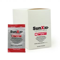 SunX 30+ Coretex Products 71430-SunX SPF 30+ Sunscreen with Dispenser Box, Individual Packet, Bath, 