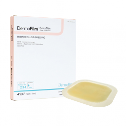 DermaFilm DermaRite Industries 00219E-DermaFilm Hydrocolloid Dressing, 4 x 4 in, Hydrocolloids (BX/1