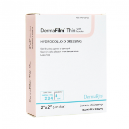 DermaFilm DermaRite Industries 00229E-DermaFilm Hydrocolloid Dressing, 2 x 2 in, Hydrocolloids (BX/2