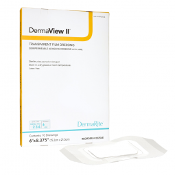 DermaRite 00254E DermaView II Transparent Film Dressing with Border, 6-1/2 x 8-3/8 in (BX)