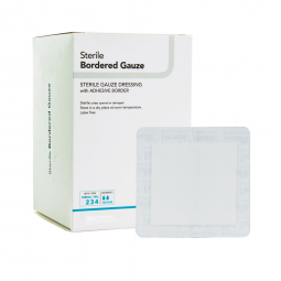 DermaRite Bordered Gauze DermaRite Industries 00261E-DermaRite Bordered Gauze White Adhesive Dressin