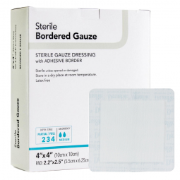 DermaRite Bordered Gauze DermaRite Industries 00262E-DermaRite Bordered Gauze White Adhesive Dressin