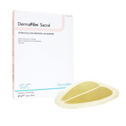 DermaFilm DermaRite Industries 00279E-DermaFilm Hydrocolloid Dressing, 6 x 7 in Sacral, Hydrocolloid
