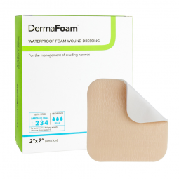 DermaFoam DermaRite Industries 00290E-DermaFoam Nonadhesive without Border Foam Dressing, 2 x 2 in, 
