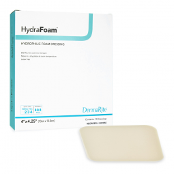 DermaRite 00295E HydraFoam Non-Adhesive Foam Dressing, 4 x 4-1/4 in (BX)