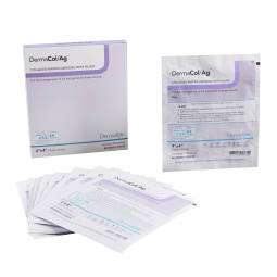DermaCol/Ag DermaRite Industries 00503E-DermaCol/Ag Silver Collagen Dressing, 4 x 4 Inch, Collagen (