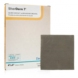 SilverDerm7 DermaRite Industries 00550E-SilverDerm7 Silver Contact Dressing, 4 x 4 Inch, Silver Dres
