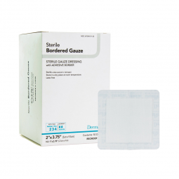 DermaRite Bordered Gauze DermaRite Industries 11230-DermaRite Gauze Adhesive Dressing, White, Steril