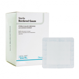 DermaRite Bordered Gauze DermaRite Industries 11410-DermaRite Sterile Gauze Adhesive Dressing, 4 x 1